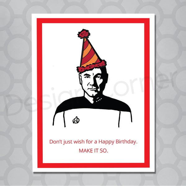 Star Trek Next Generation Picard Birthday Card