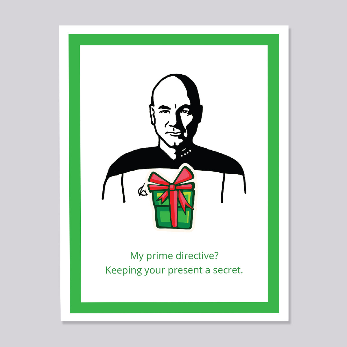 Star Trek Next Generation Picard Prime Directive Christmas Card