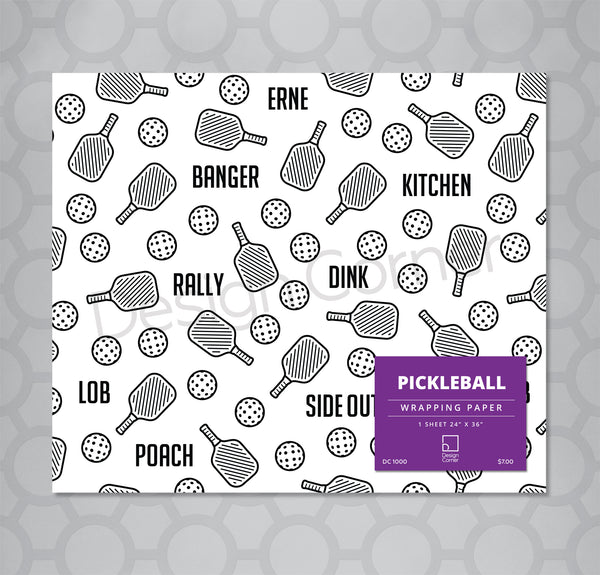 Pickleball Gift Wrap 24"x36" Sheet