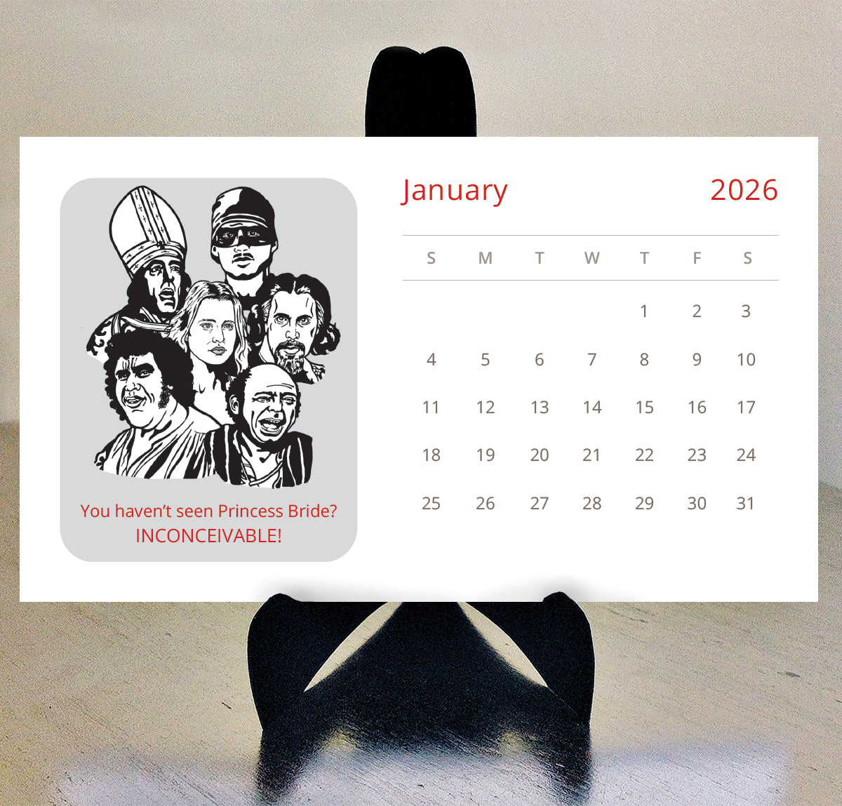 Princess Bride 2026 desk calendar