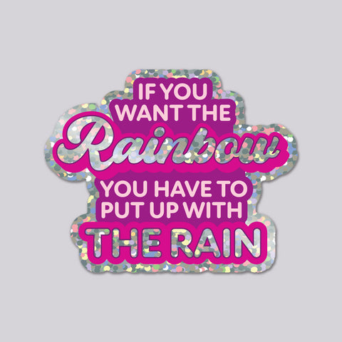Glitter Rainbow and Rain vinyl die cut sticker