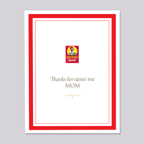 Thanks Mom Raisin Card
