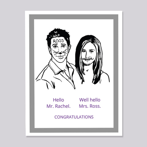 Friends Ross and Rachel Vegas Wedding card