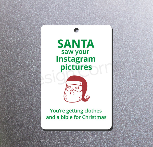 Instagram Santa Magnet and Ornament