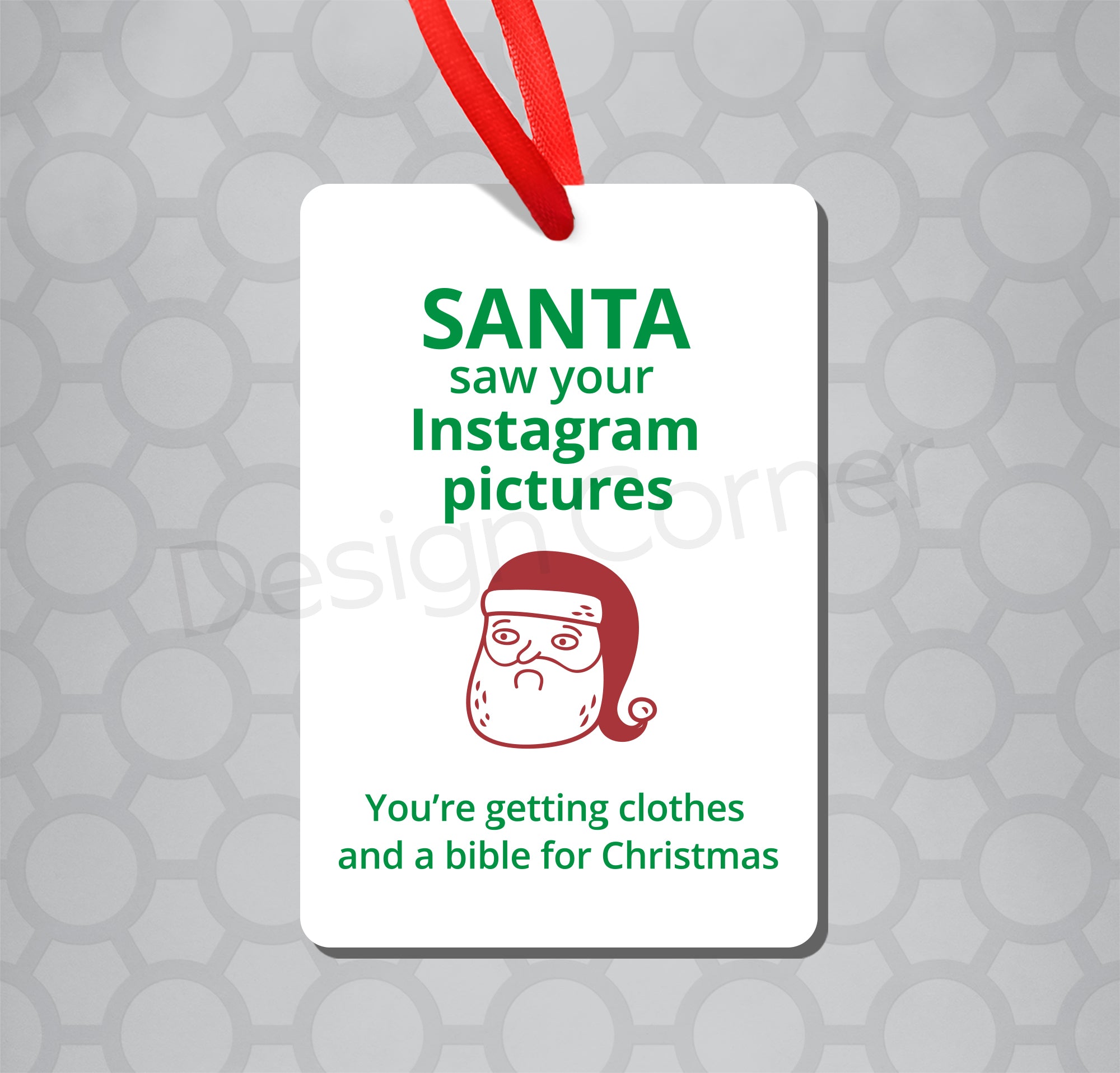 Instagram Santa Magnet and Ornament