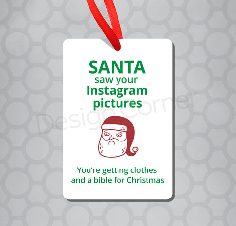 Instagram Santa Magnet and Ornament