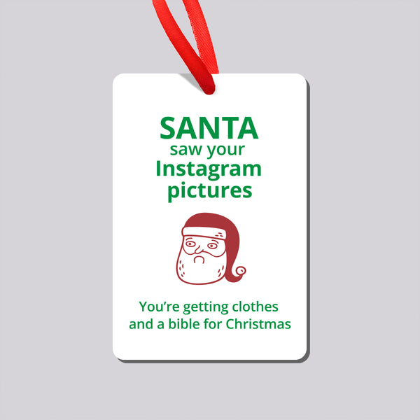 Instagram Santa Magnet and Ornament