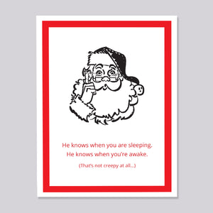 Santa Knows All Christmas Card