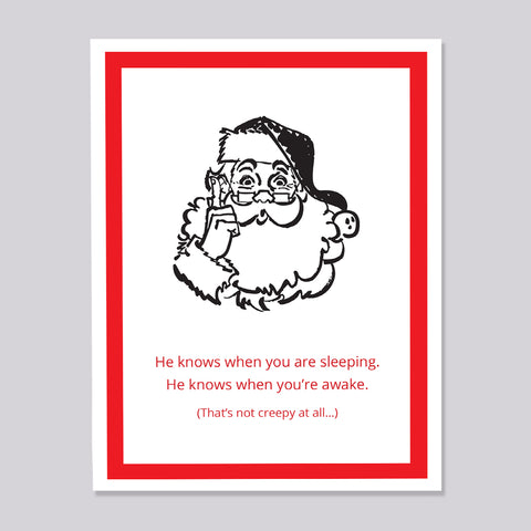 Santa Knows All Christmas Card