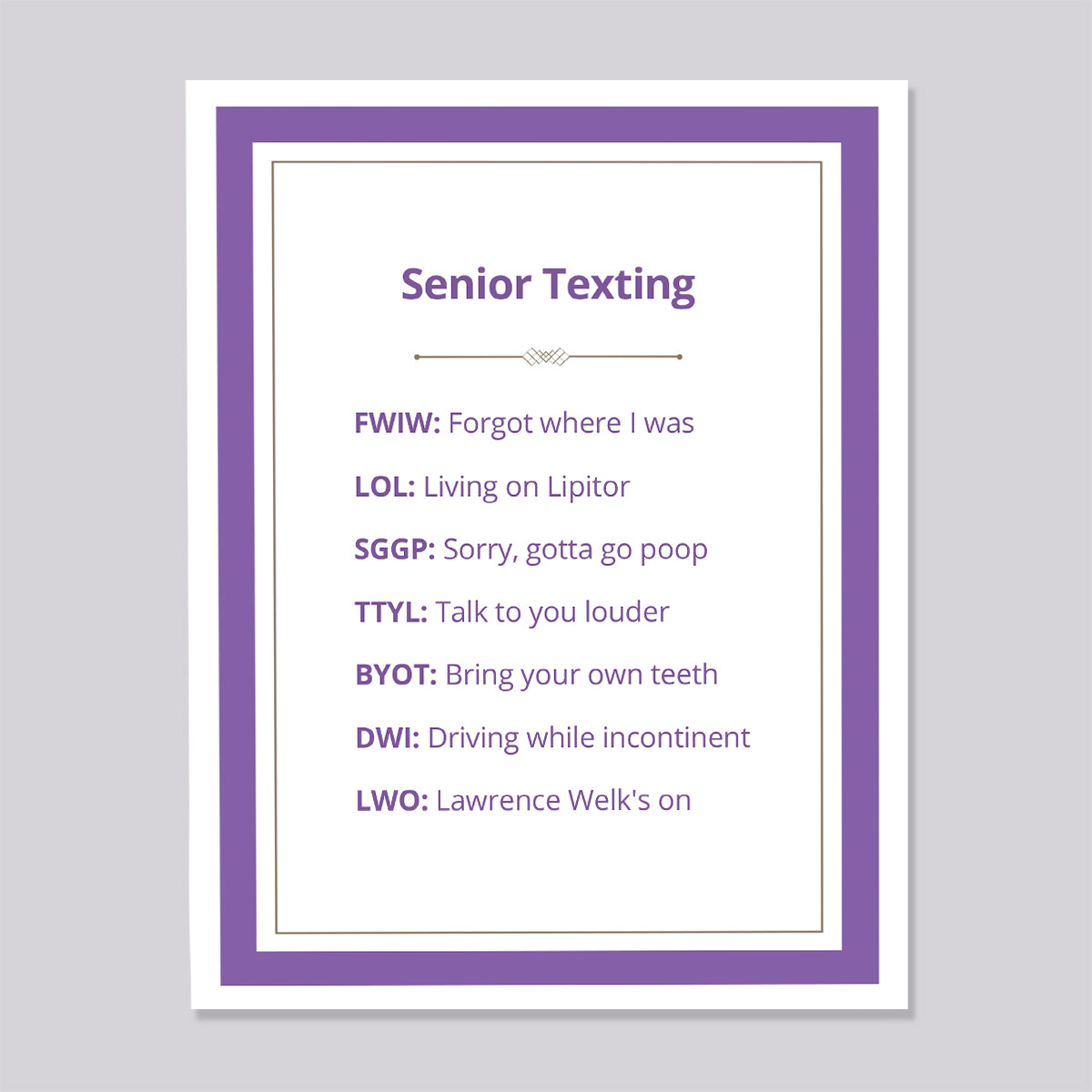 Senior Texting Retirement Card