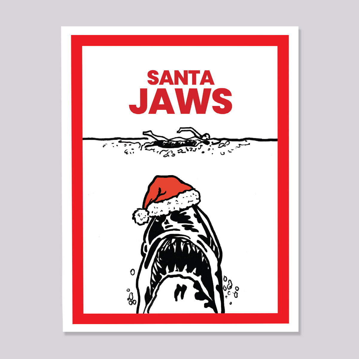Santa Jaws Christmas Card
