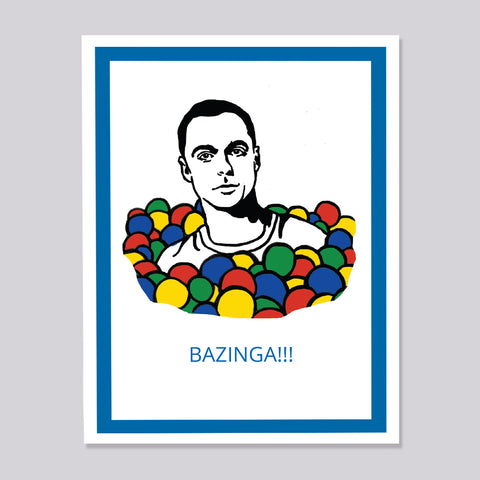 Big Bang Theory Sheldon Bazinga Card
