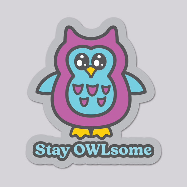 Owl inspirational vinyl die cut sticker