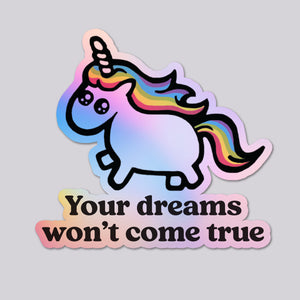 Unicorn vinyl die cut holographic sticker