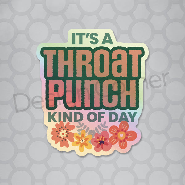 Throat Punch vinyl die cut holographic sticker