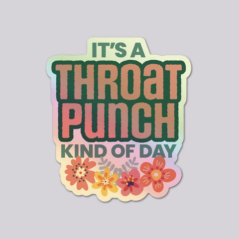 Throat Punch vinyl die cut holographic sticker
