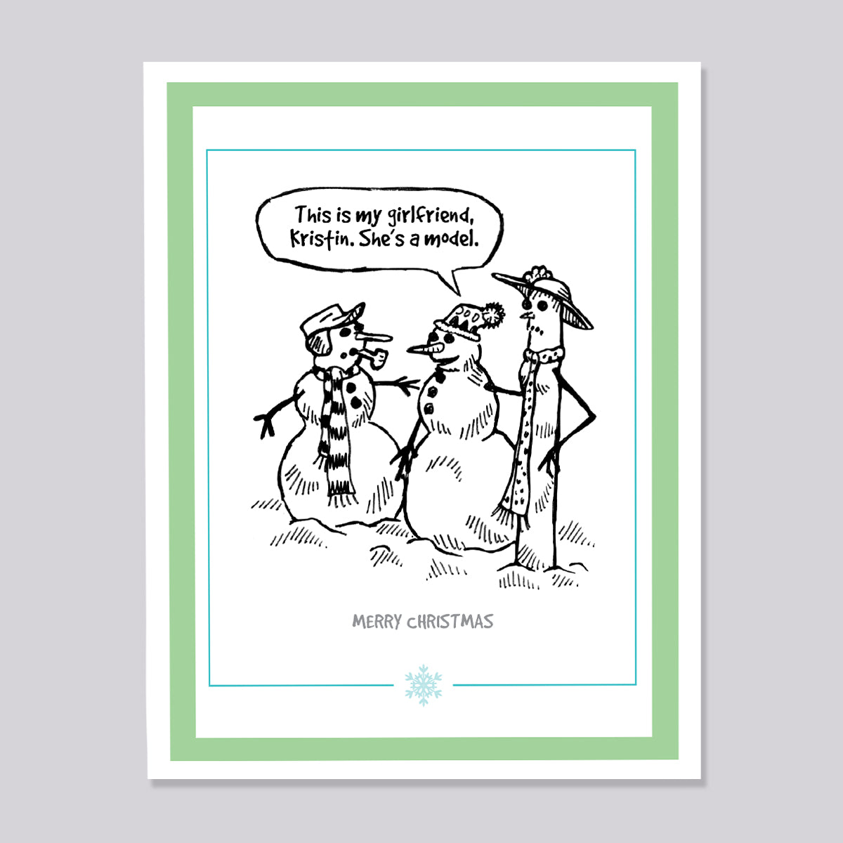 Snowman Series Model Girlfriend Christmas Card