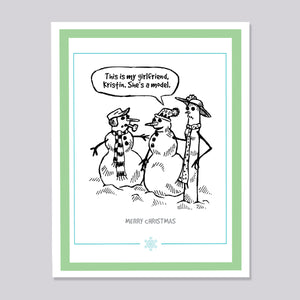 Snowman Series Model Girlfriend Christmas Card