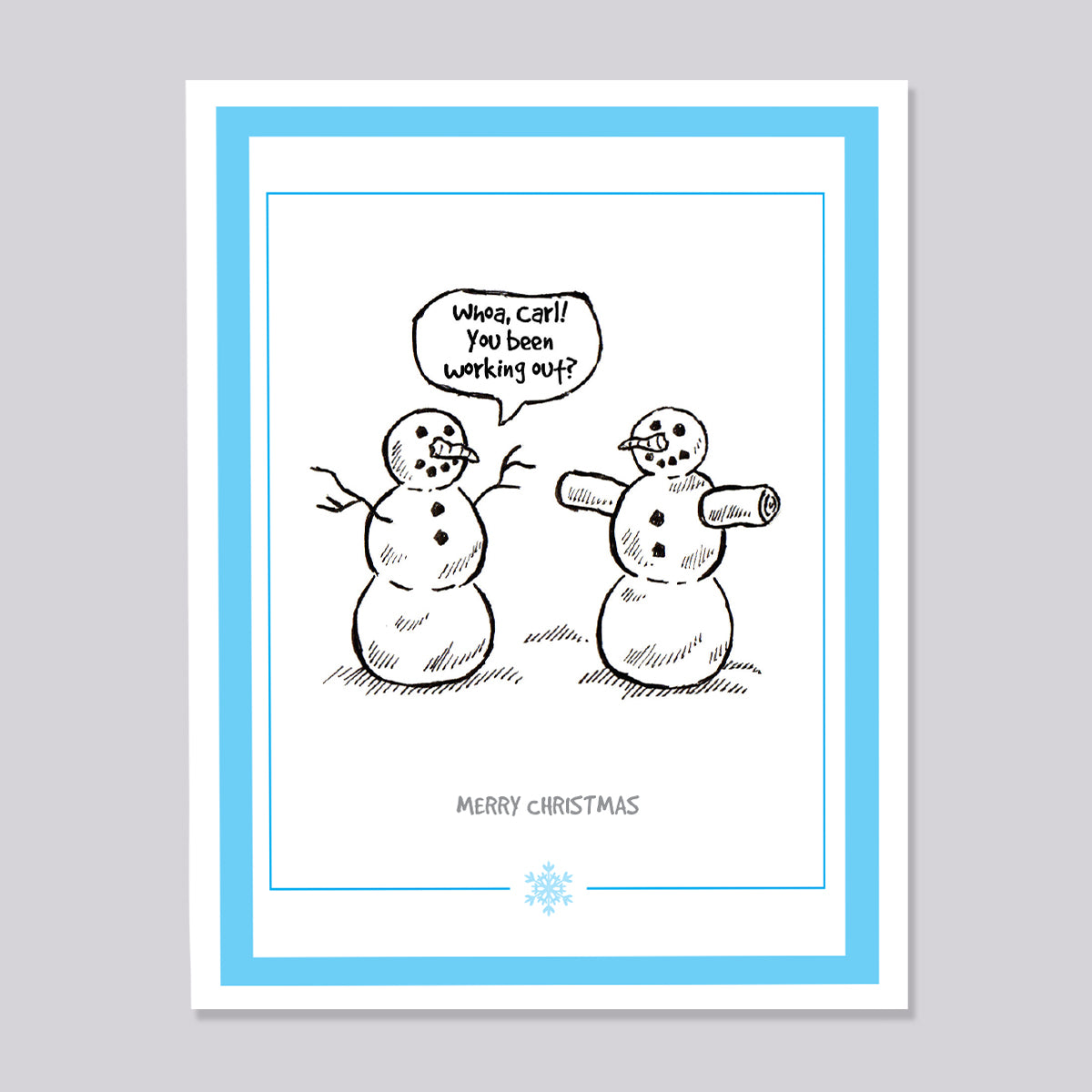 Snowman Series Working Out Christmas Card