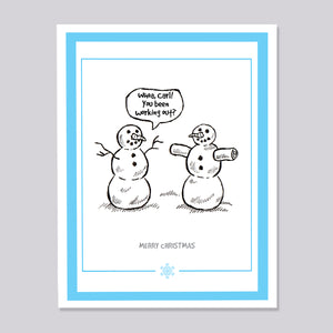 Snowman Series Working Out Christmas Card