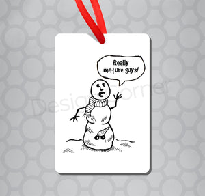 Funny Snowman Magnet and Ornament