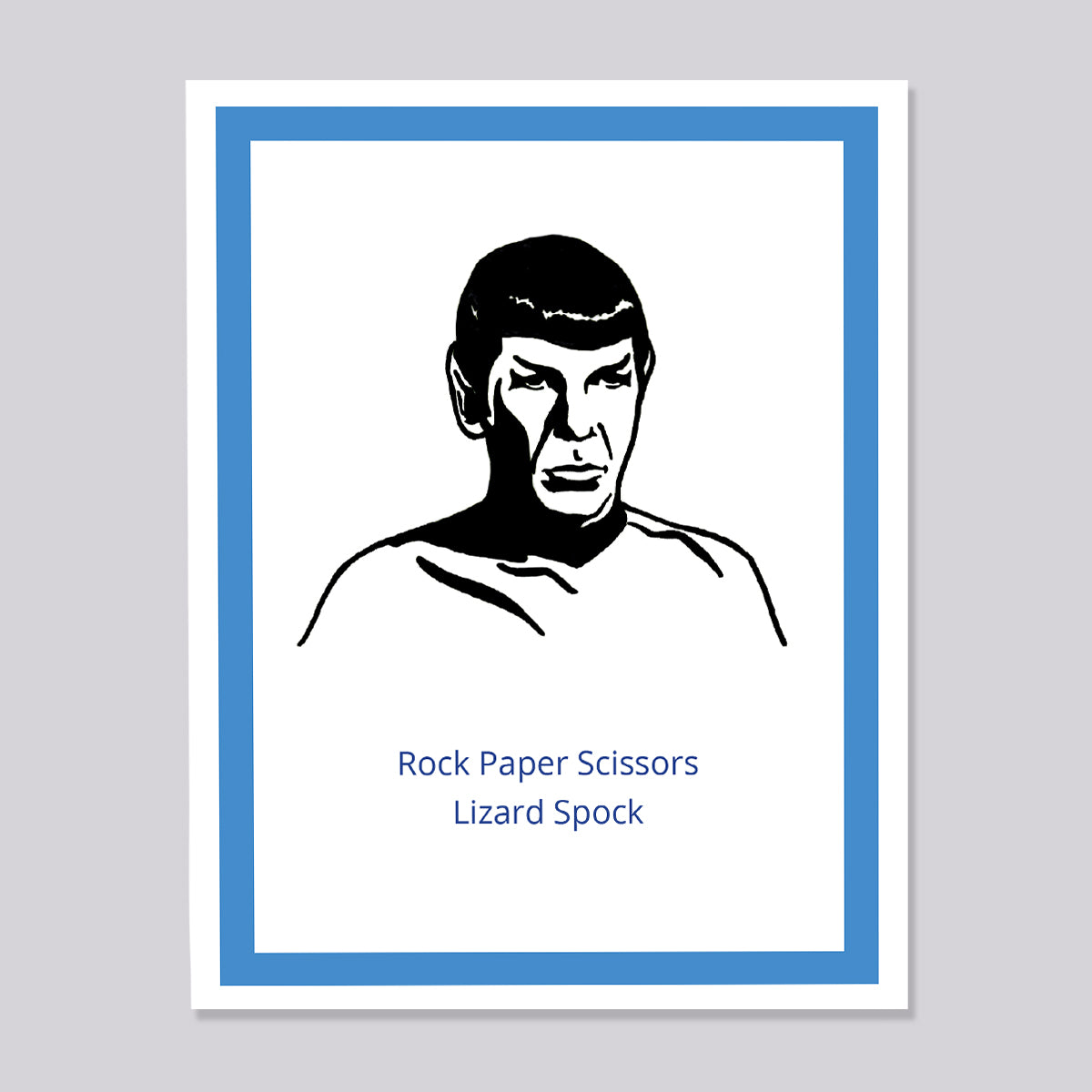 Star Trek Big Bang Theory Spock Rock Paper Scissors Card