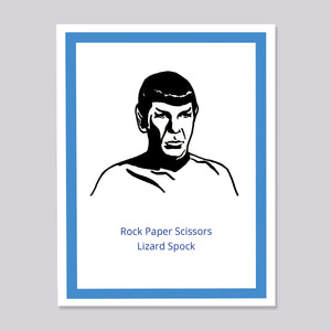 Star Trek Big Bang Theory Spock Rock Paper Scissors Card