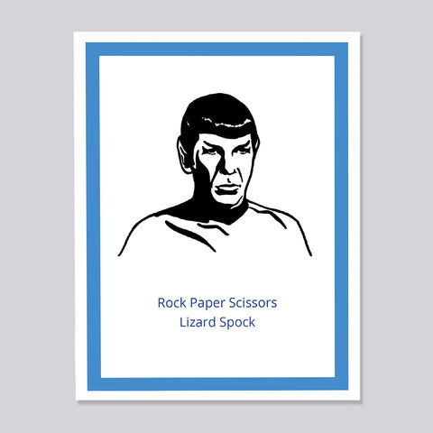 Star Trek Big Bang Theory Spock Rock Paper Scissors Card