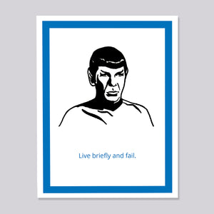 Star Trek Spock Live Briefly Funny Card
