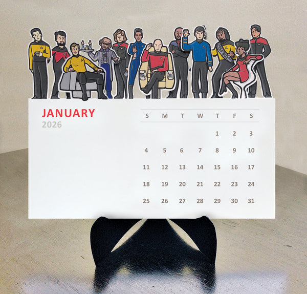 Star Trek Die Cut 2026 Desk Calendar