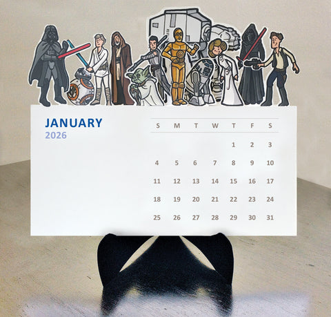 Star Wars Die Cut 2026 Desk Calendar