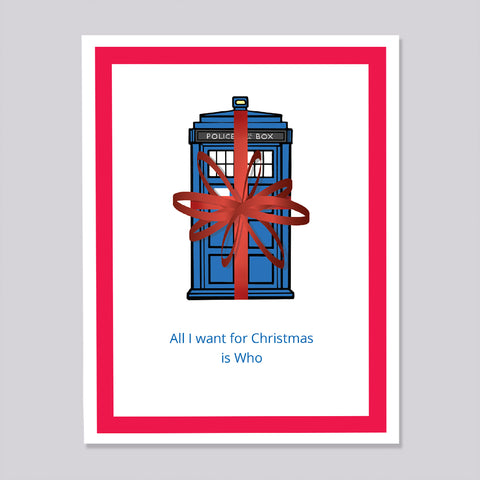 Doctor Who Tardis Christmas Card
