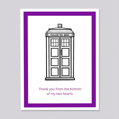Doctor Who Tardis Thank You Card