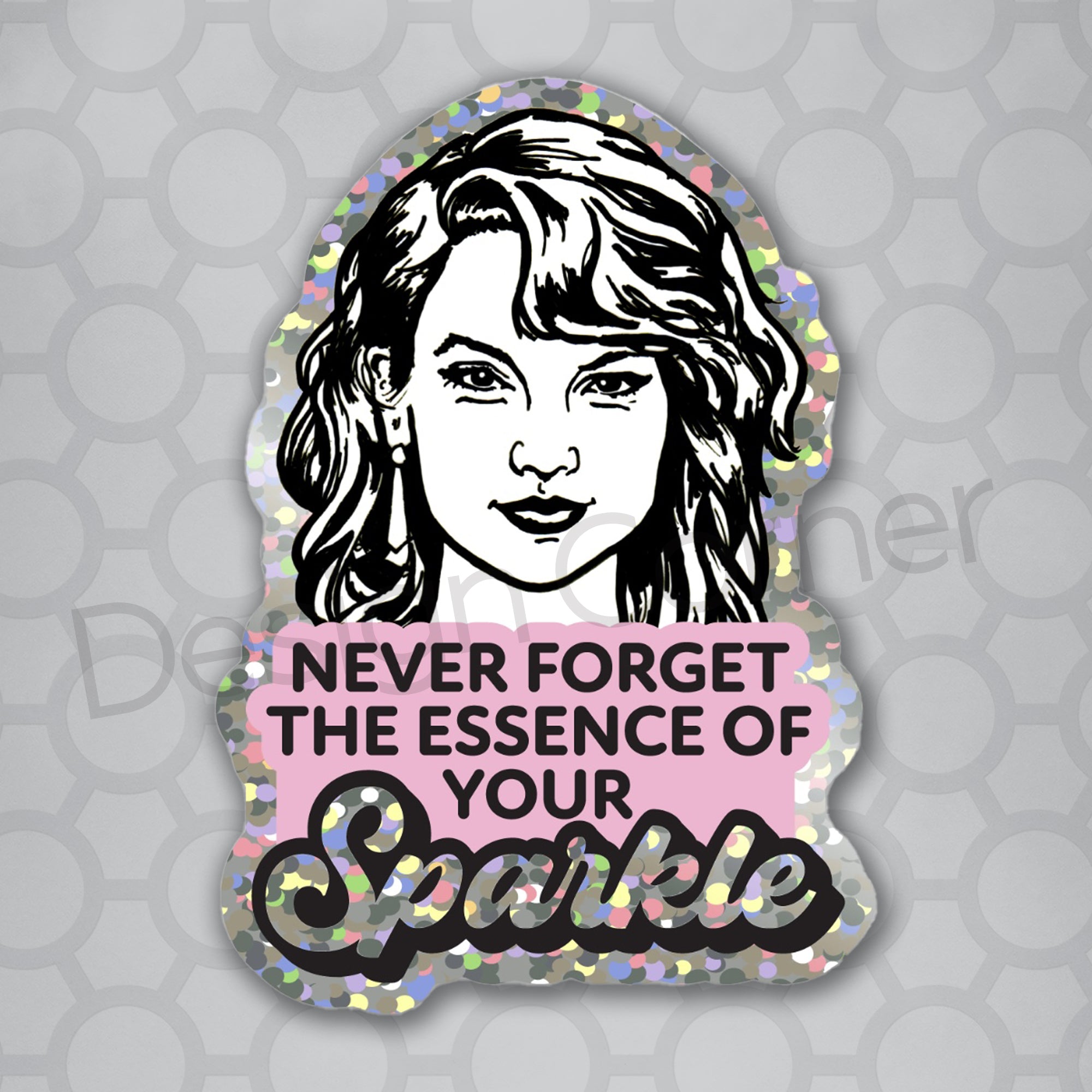 Taylor Swift Sparkle Vinyl Glitter Sticker by Design Corner at