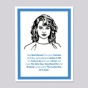 Taylor Swift Song Titles Birthday Card