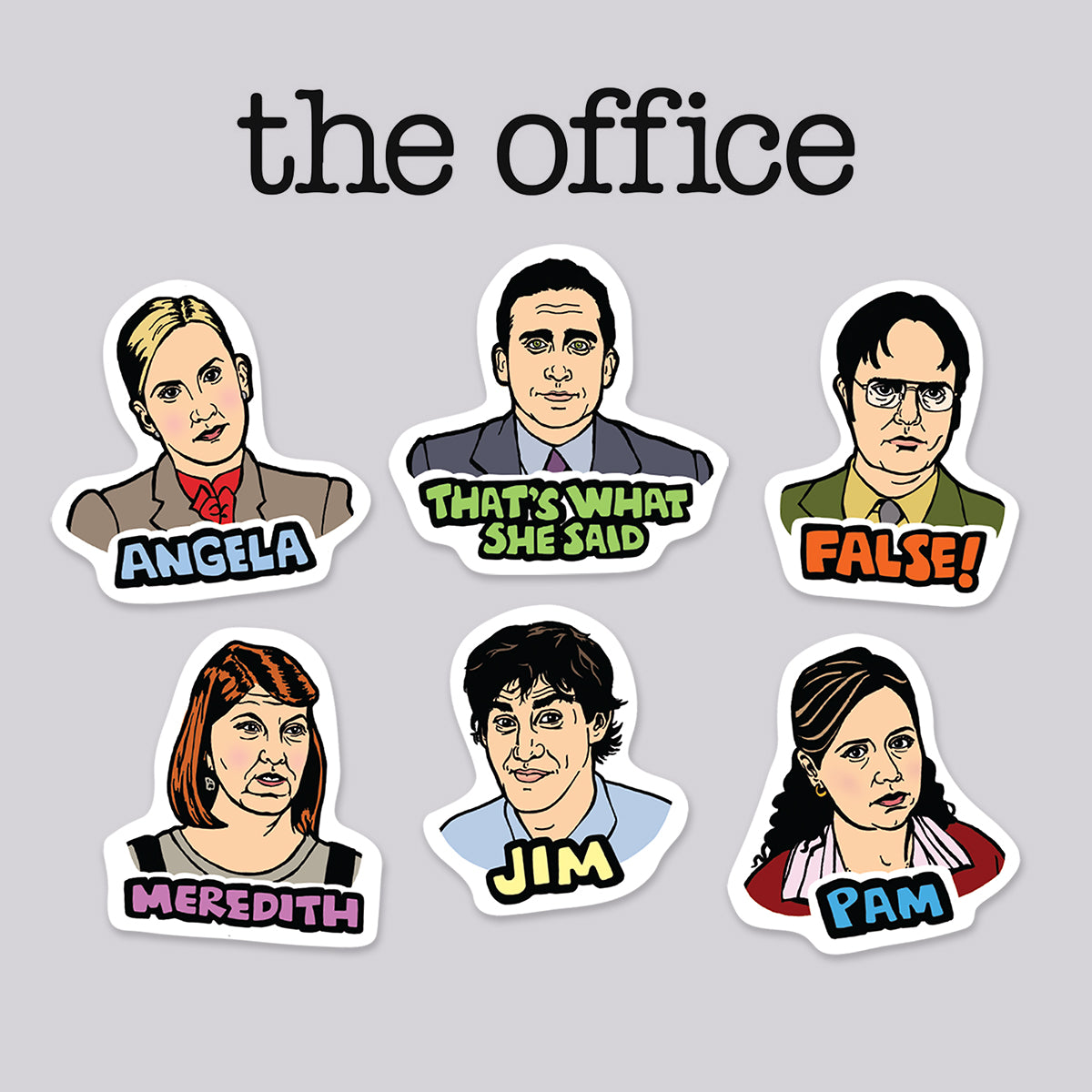 The Office Die Cut Stickers 6 Pack