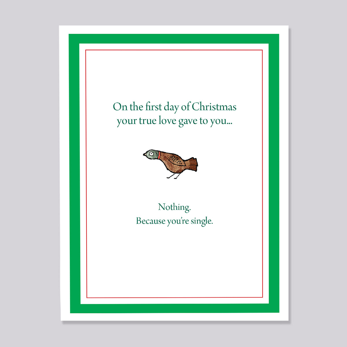 Partridge Single Person Christmas Card