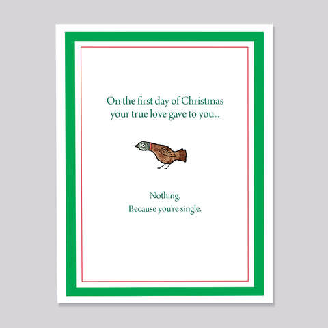 Partridge Single Person Christmas Card