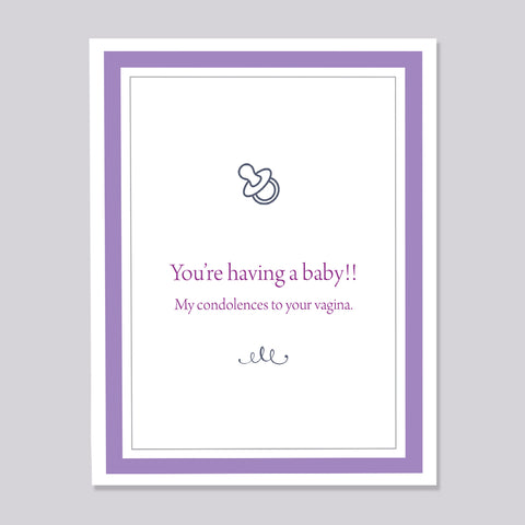 Vagina Pregnancy or Baby Shower Card