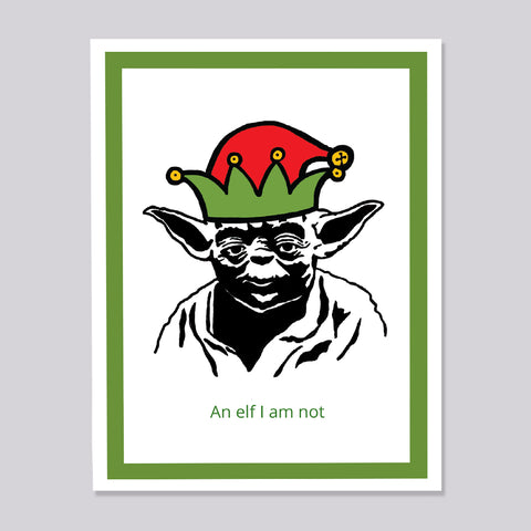 Star Wars Yoda Elf Christmas Card