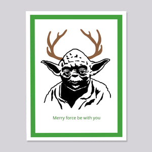 Star Wars Yoda Force Christmas Card