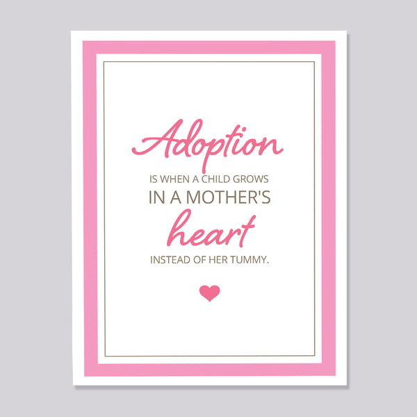 Adoption A Mother's Love Grows in Her Heart Sentimental Card