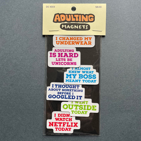 Adulting Die Cut Funny Magnets 6 Pack