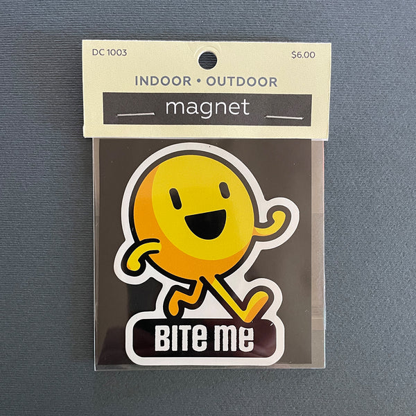Bite Me Funny Die Cut Indoor and Outdoor Vinyl Magnet
