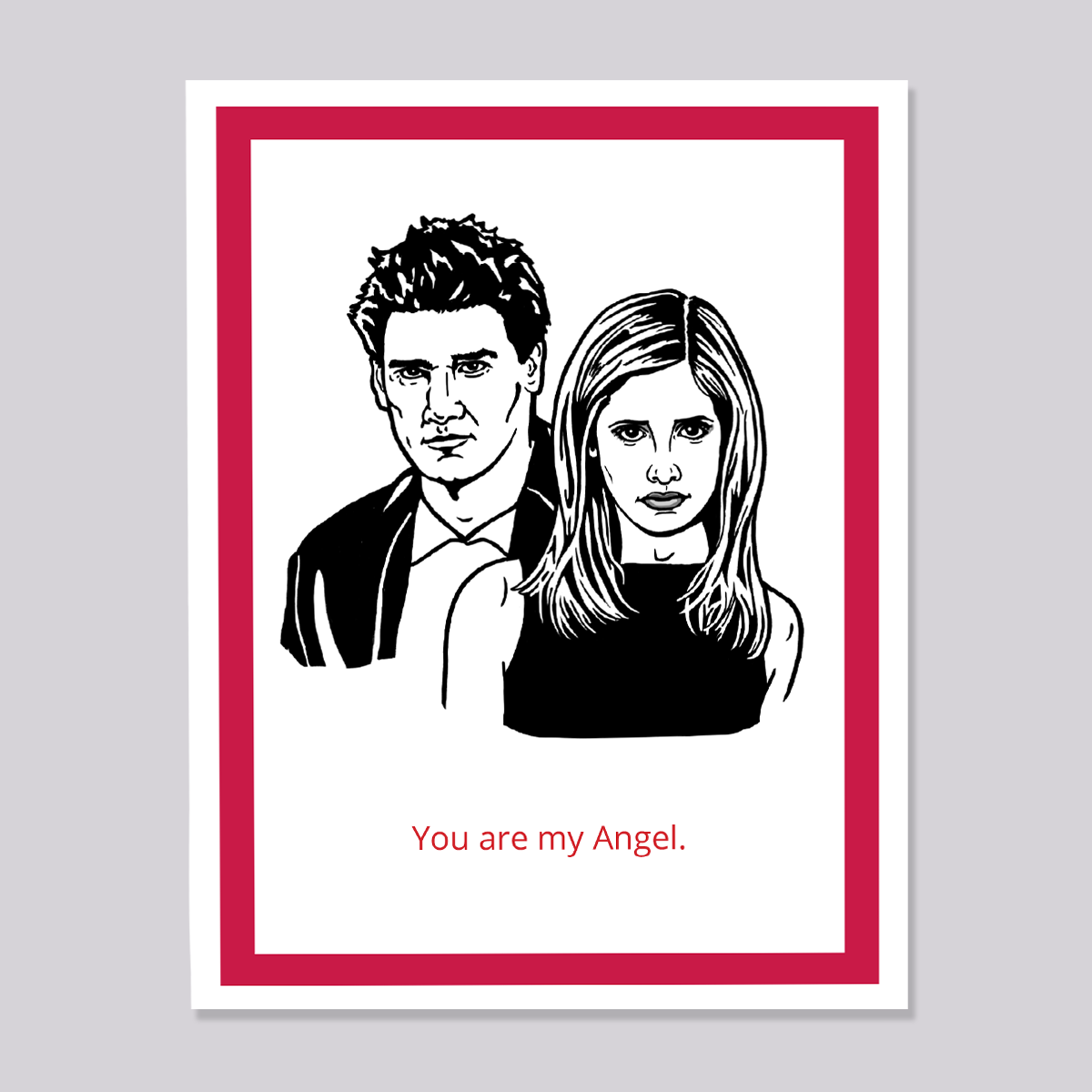 Buffy the Vampire Slayer Angel and Buffy card