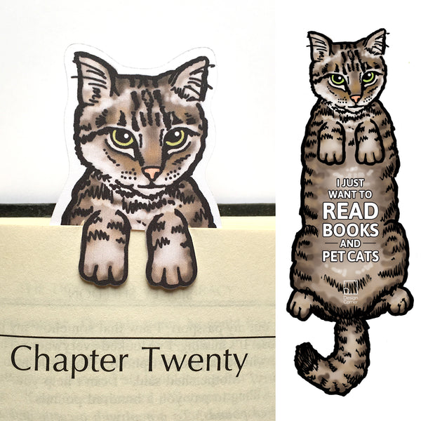 Striped Tabby Cat Illustrated Acrylic Die Cut Magnet