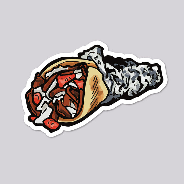 Donair illustrated vinyl die cut sticker