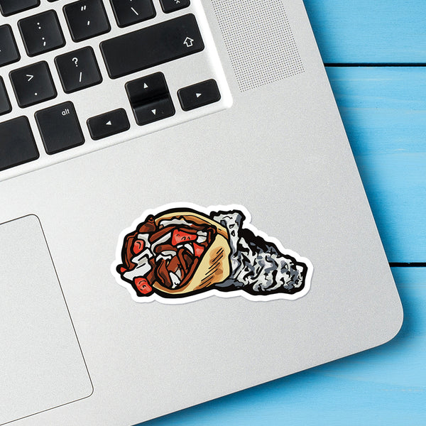 Donair illustrated vinyl die cut sticker