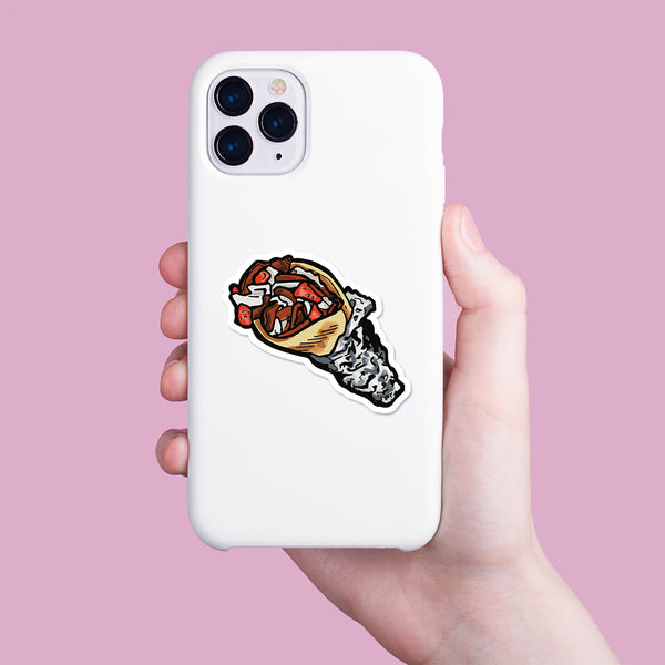 Donair illustrated vinyl die cut sticker
