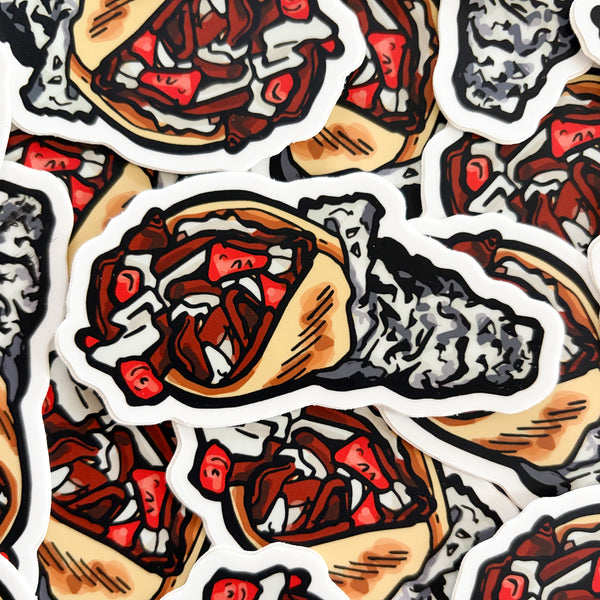 Donair illustrated vinyl die cut sticker